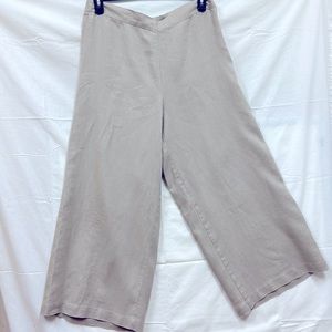 Linen light color wide leg pants